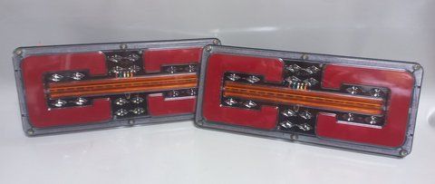 Ліхтар LED задній 12-24v до Автомобільної техніки, вантажівок, 33х13см (Поворотник, що біжить) 5088 фото