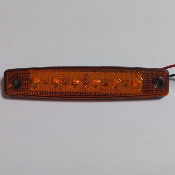 Ліхтар габаритний 12/24 маркерний Помаранчевий100х20мм 6 LED (AutoLight) 242171 фото