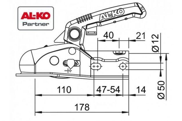 Замковое сцепное устройство AL-KO AK 161 с Soft Dock на круглое дышло 50 мм (1730219) 1730219 фото