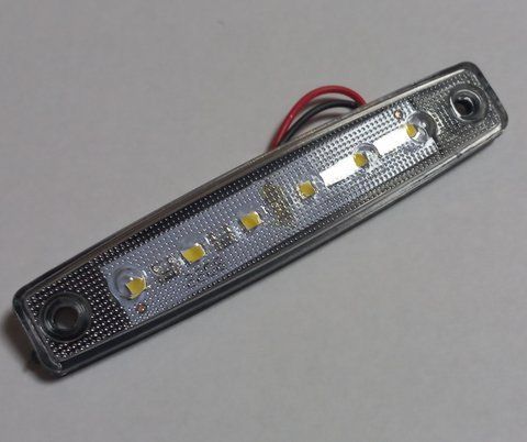 Ліхтар габаритний 12/24 маркерний білий 100х20мм 6 LED (AutoLight) 242170 фото