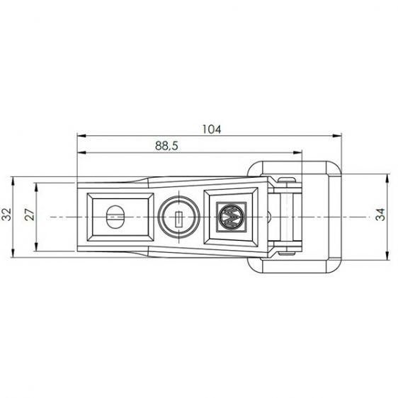 Засувка бортова із замком Winterhoff BVS 60-1 1860037+1860081 фото