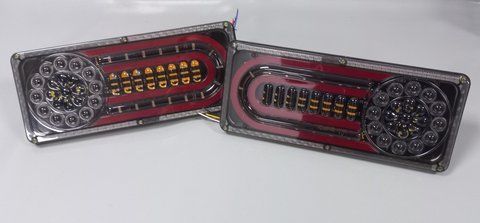 Ліхтар LED задній 12-24v до Автомобільної техніки, вантажівок, 33х13см (Поворотник, що біжить) 4167 фото