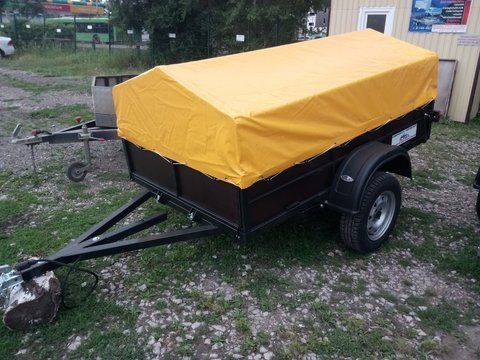 Тент на легковой прицеп КРКЗ-150 ткань ПВХ 2.2 М Х 1.3 М 32 фото