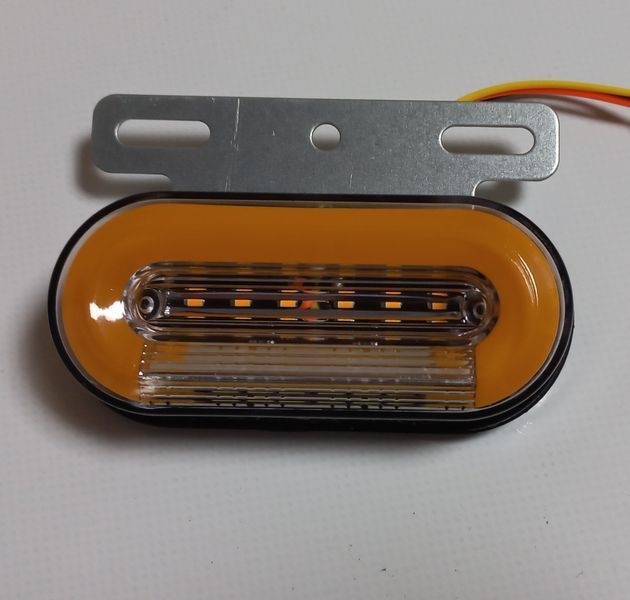 Ліхтар габаритний NEON 12/24 маркерний жовтий 105х45мм LED 4100 фото