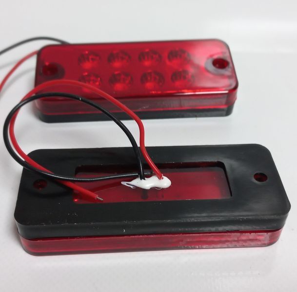 Ліхтар габаритний 12/24 маркерний червоний 100*40мм LED (AutoLight) 365863 фото