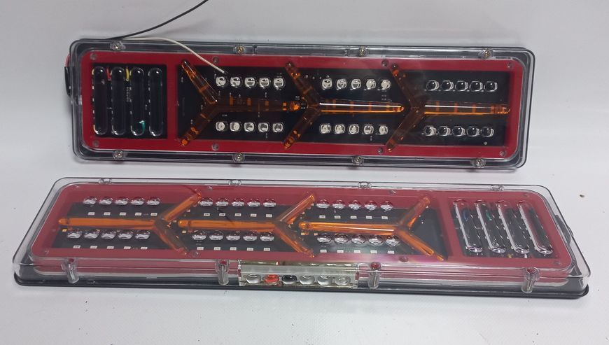 Ліхтар LED задній 24V до Автомобільної техніки, вантажівок, 46х13 см (Бігаючий поворотник) Lambo 5081 фото
